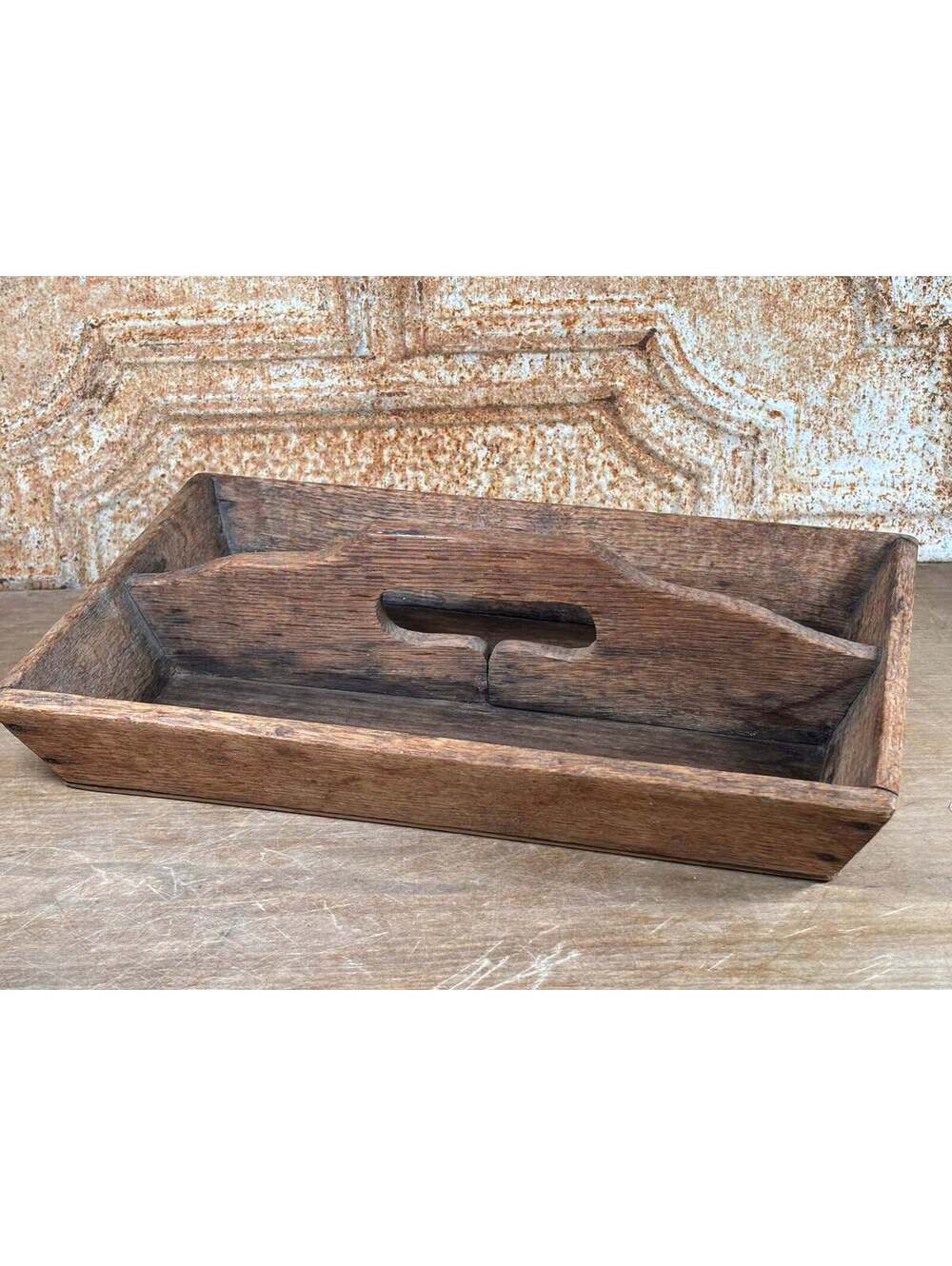 Antique Primitive Wood Tool Carrier
